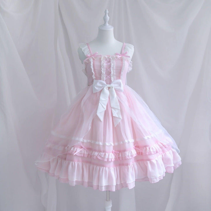 Original Lolita Sweet And Cute Style Miss Peer Jsk Suspender Dress - Trendha