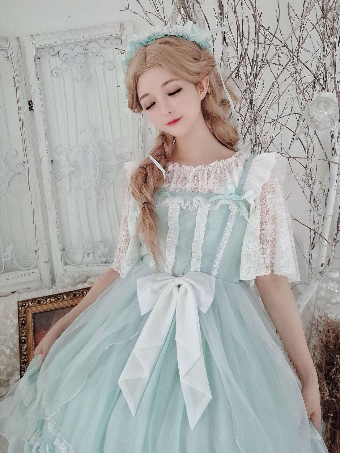 Ruffled Pinafore Dress and Headband Options