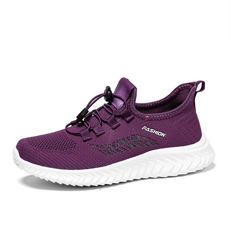 2021 New Women's Shoes Spring and Summer Flying Woven Breathable Super light Mesh Ladies fashion Casual Mom Running Shoes - Trendha