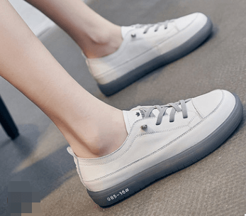 Women'S First Layer Leather White Shoes - Trendha