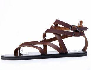 Men'S Korean Style Roman Leather Sandals - Trendha
