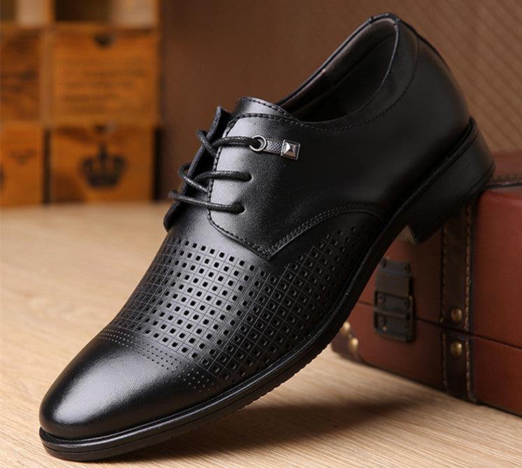 Casual Breathable Men's Hole Shoes Black - Trendha