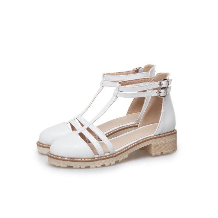 Flat-bottomed Flat-bottomed Buckle Fashion Sandals - Trendha