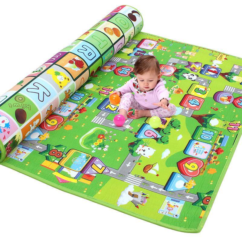 1.2/1.5/2x1.8m Waterproof Non-slip Baby Kids Floor Play Mat Children Game Blanket Crawling Carpet Cushion Pad - Trendha
