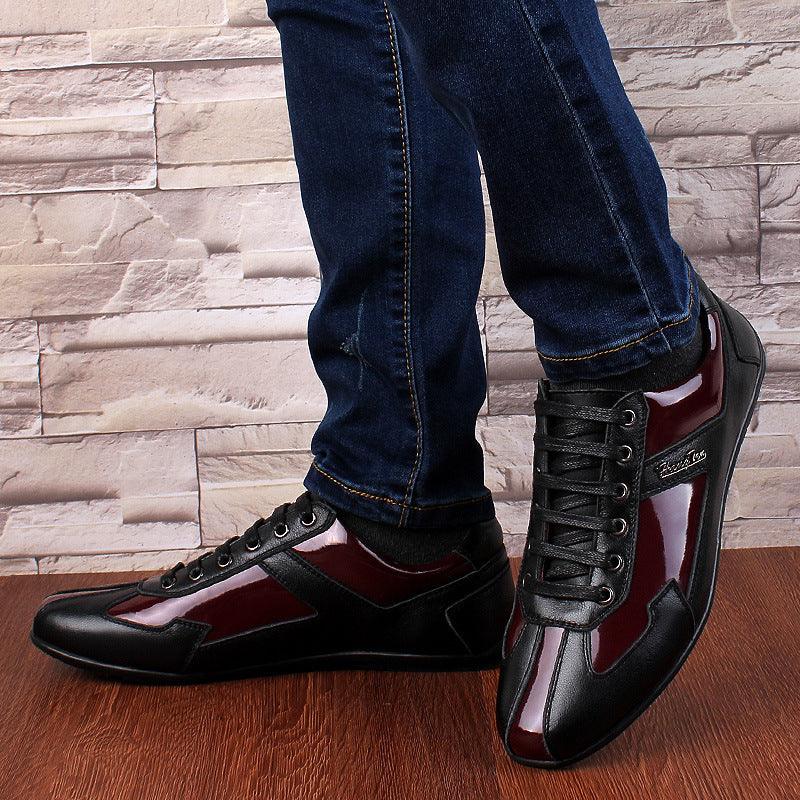 Men's first layer leather Korean shoes - Trendha