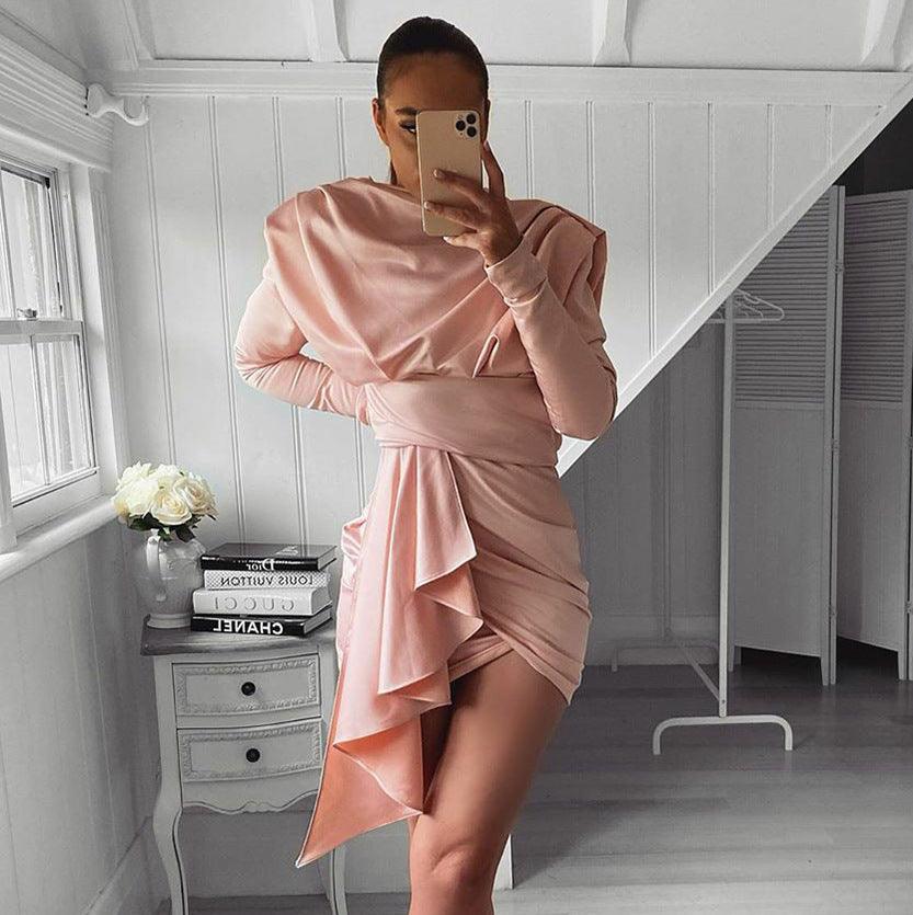 Pleated sexy irregular skirt - Trendha