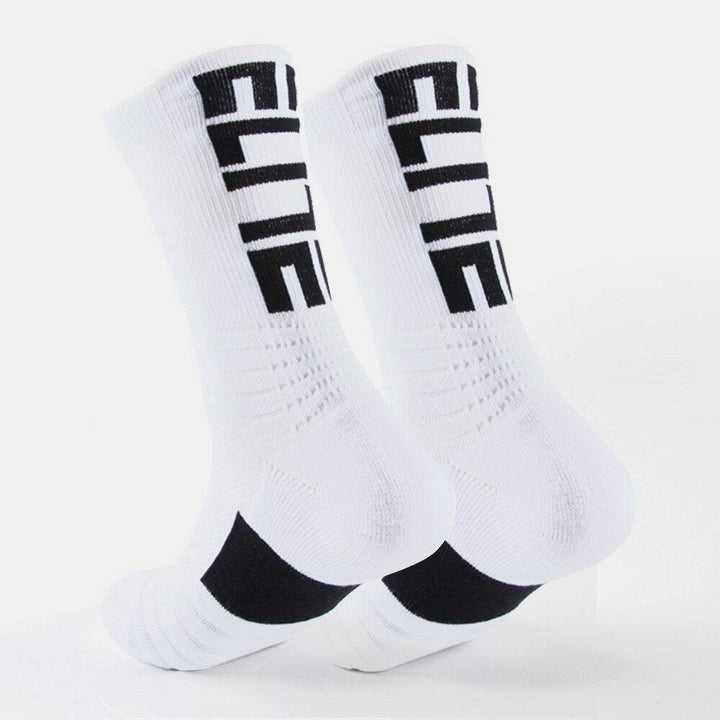Men Cotton Slash Letter Pattern Sport Breathable Anti-slip Mid-length Tube Socks - Trendha