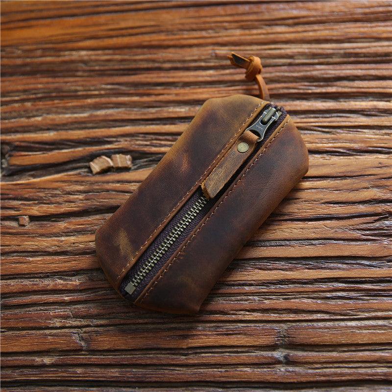 Men's Genuine Leather Key Case Large Capacity Card Holder First Layer Cowhide - Trendha