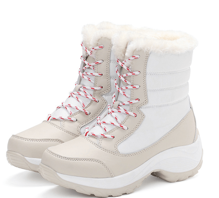 Snow Boots Female High To Help Waterproof Ladies Cotton Shoes Boots Plus Velvet Shoes - Trendha