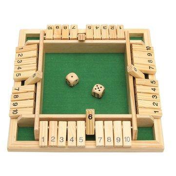 Wooden Traditional Four Sided 10 Number Pub Bar Board Dice Party Funny Game Toys - Trendha