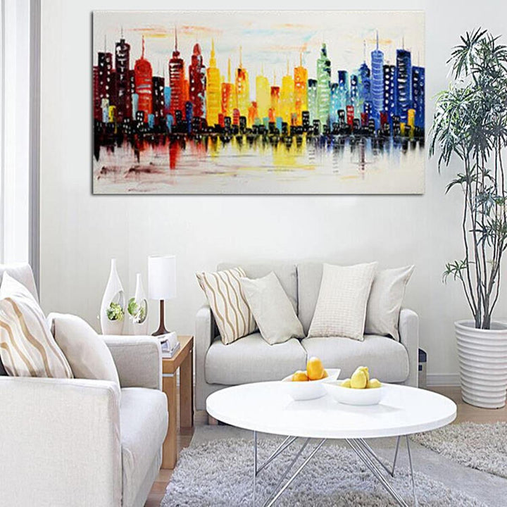 120X60CM Modern City Canvas Abstract Painting Print Living Room Art Wall Decor No Frame Paper Art - Trendha