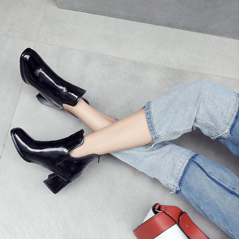 High heeled women's short boots - Trendha