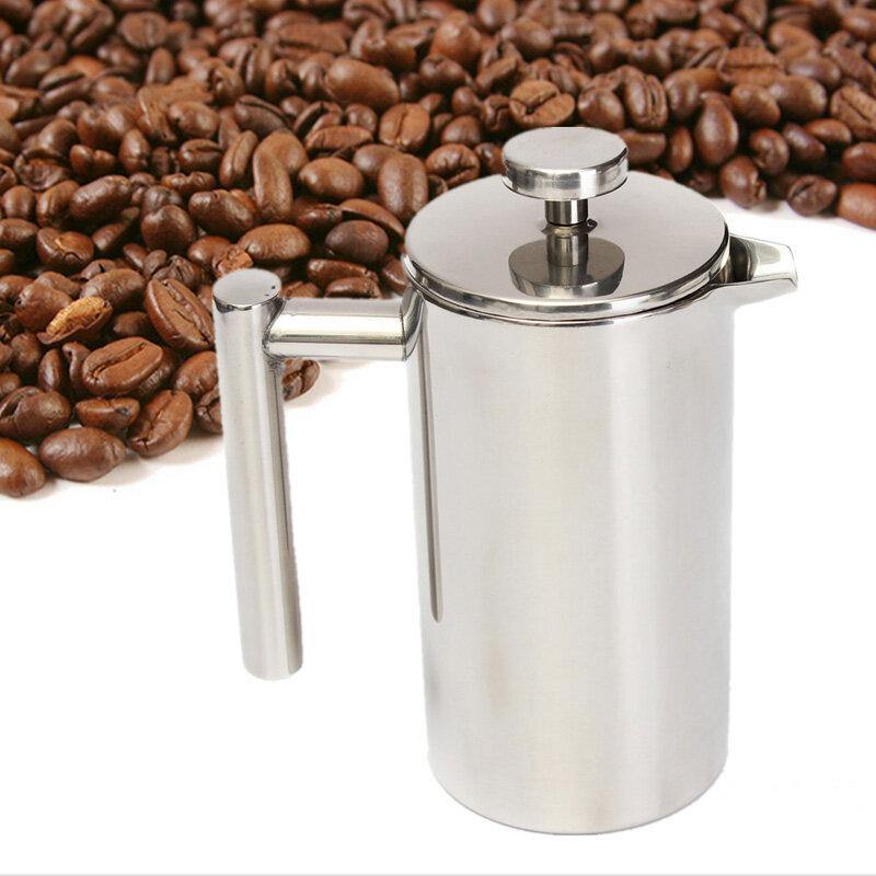 350ml Double Wall Stainless Steel Coffee Plunger French Press Tea Maker Handy Coffee Machine - Trendha