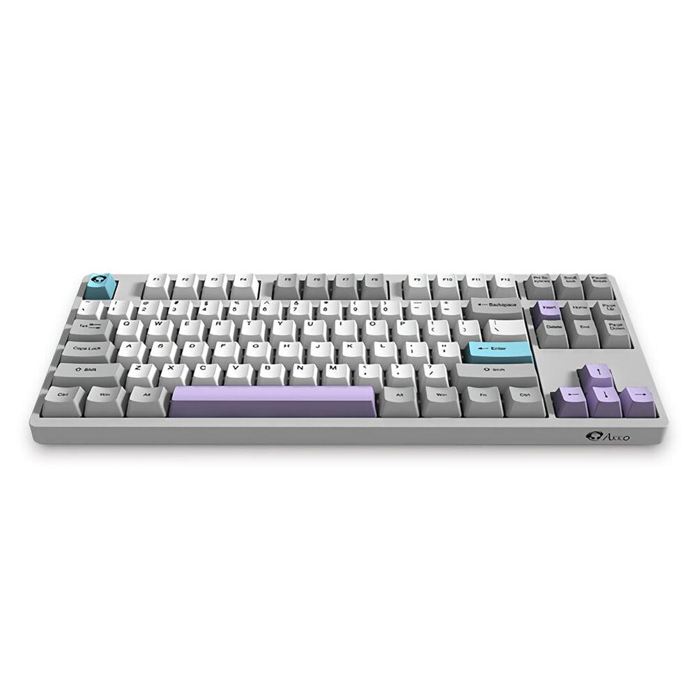 AKKO 3087 V2 Silent Mechanical Keyboard 87 Keys Wired Morandi Grey AKKO Switch PBT Keycap Gaming Keyboard - Trendha
