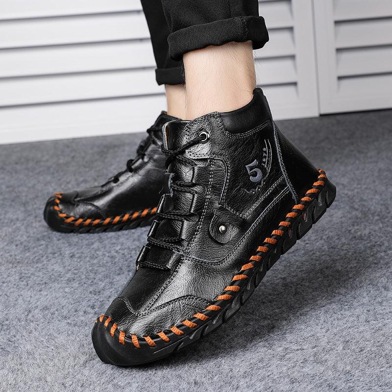 Leather shoes plus size Martin boots - Trendha