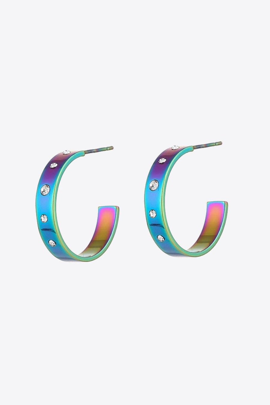 Multicolored C-Hoop Earrings - Trendha