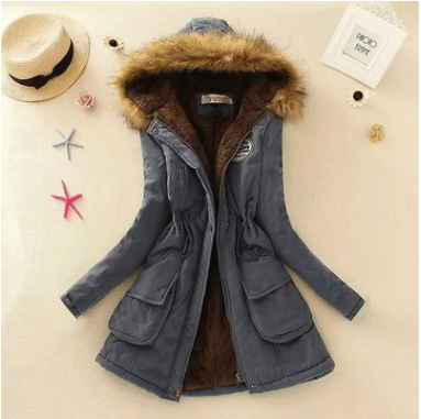 Thick Winter Jacket Women Large Size Long Section Hooded parka outerwear new fashion fur collar Slim padded cotton warm coat - Trendha