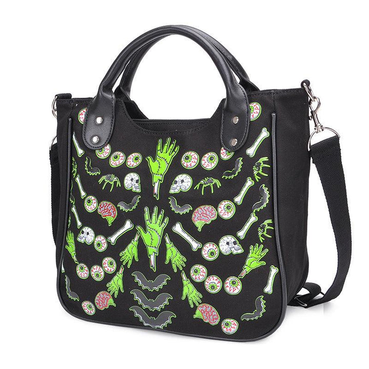 Halloween skull print handbag - Trendha
