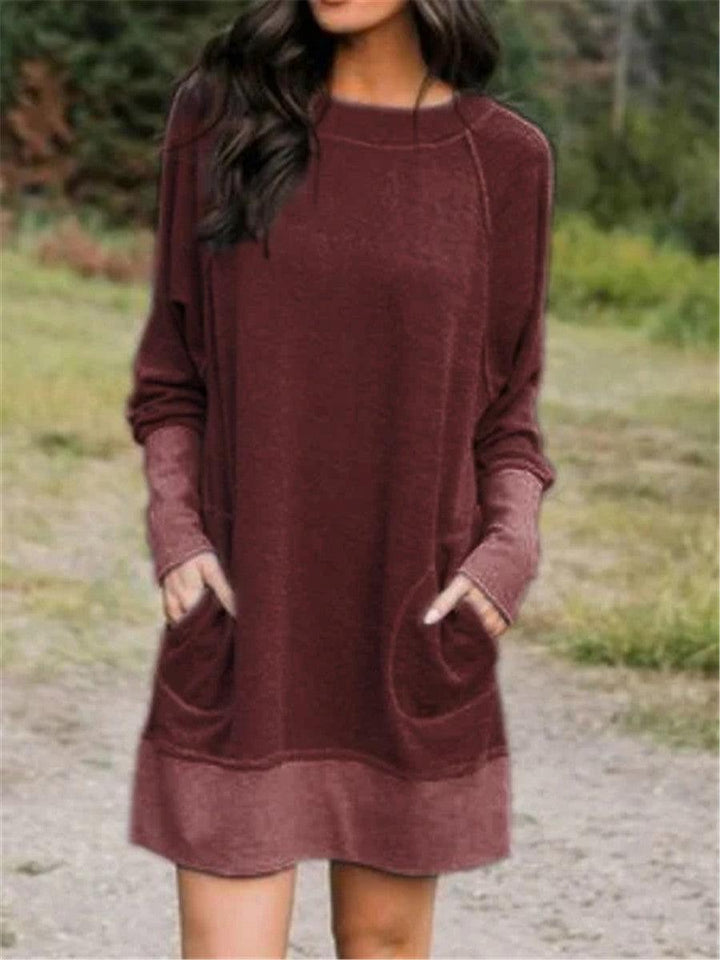 Contrast stitching dress - Trendha