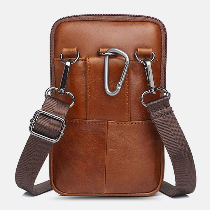 Men Genuine Leather Vintage Multifunctional 6.5 Inch Mini Phone Bag Crossbody Bag Waist Bag Cowhide Bag - Trendha