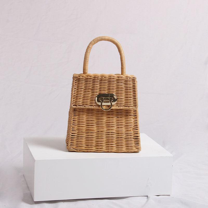 Female retro portable rattan bag - Trendha