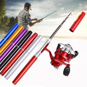 LEO Mini Fishing Rod Reel Combo Fibre Glass Aluminum Fishing Reel Portable Hunting Fishing Tools - Trendha