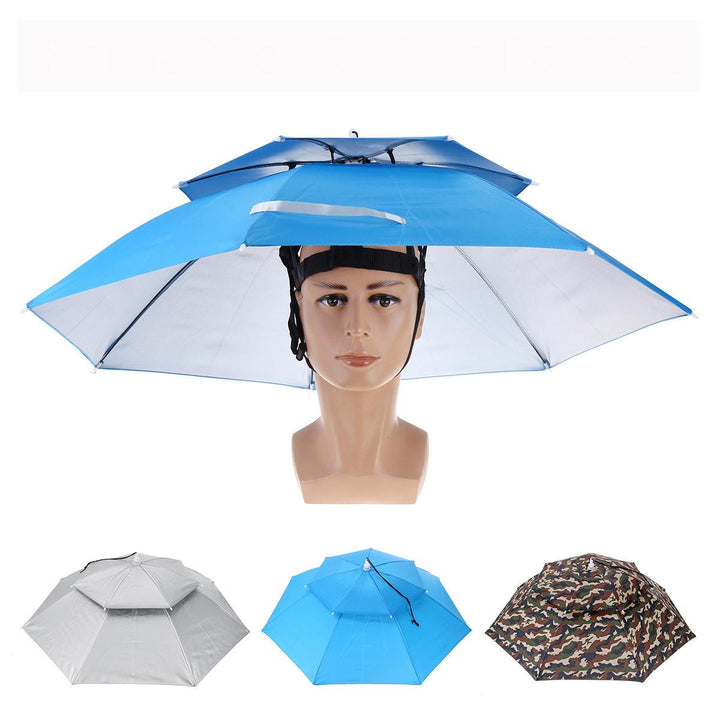 ZANLURE Foldable Double Layer Sun-proof Fishing Umbrella Hat Outdoor Camping Hiking Golf Umbrella Headwear Cap - Trendha