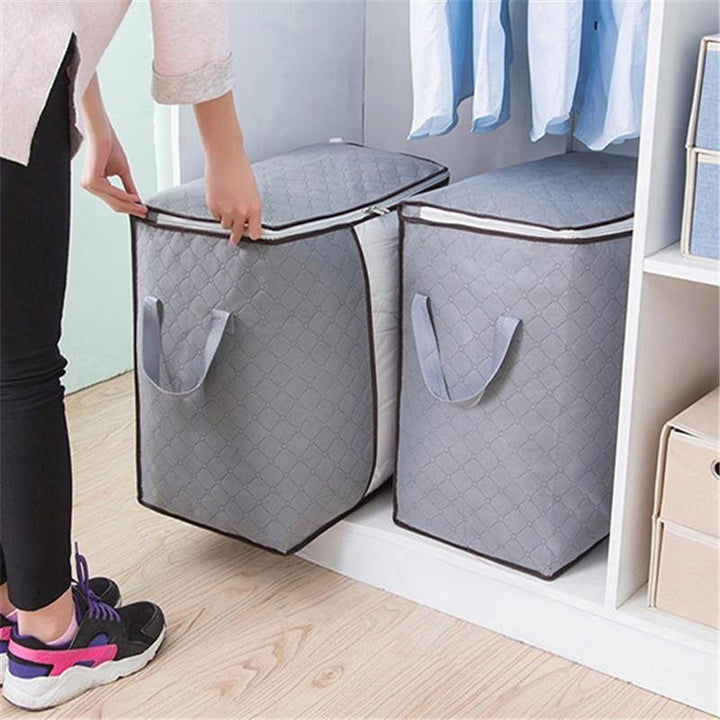 Foldable Bamboo Charcoal Storage Box Clothes Blanket Closet Organizer Bag Quilts Storage Bag - Trendha