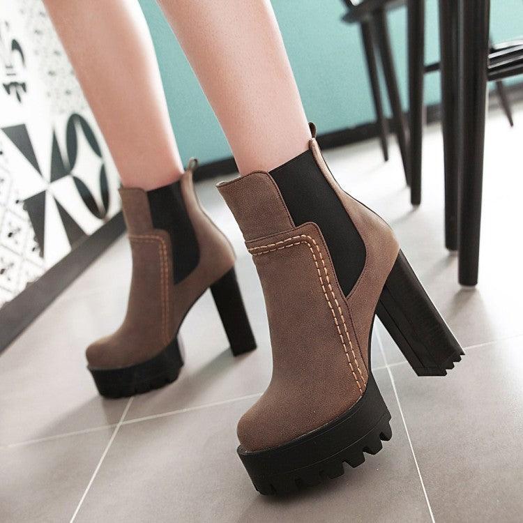 Mid boots high heel platform Martin boots - Trendha