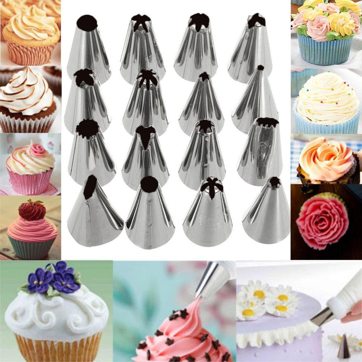 16 Pcs Set Russian Piping Tips Multi-shape Icing Npzzles Cake Decoration Top Baking Accessories - Trendha