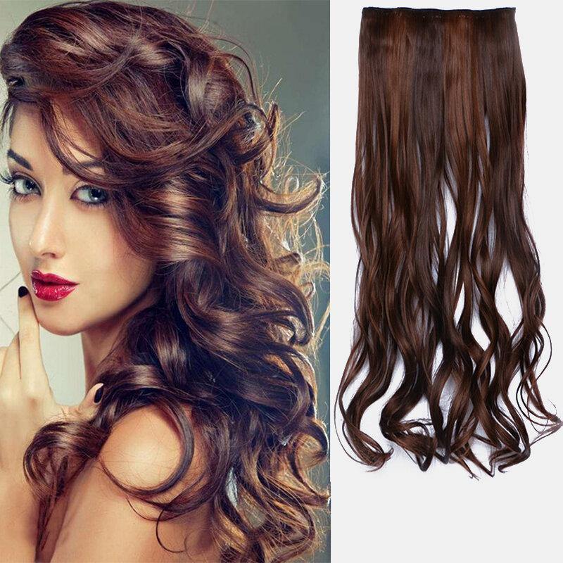 38 Colors Synthetic Hair Extensions 5 Clips False Hair Pieces Long Curly Wig - Trendha