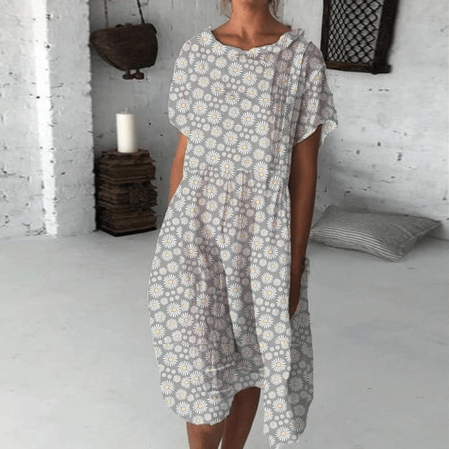 Summer hot sun flower print long dress - Trendha