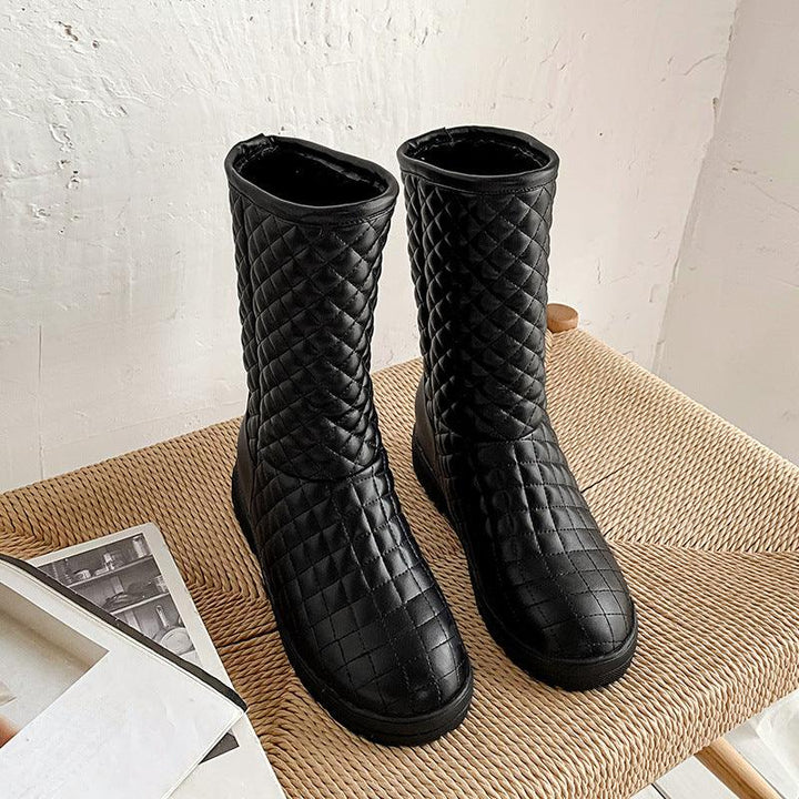 College Style Women's Shoes Size 33-50 Warm Mid-Tube Snow Boots - Trendha