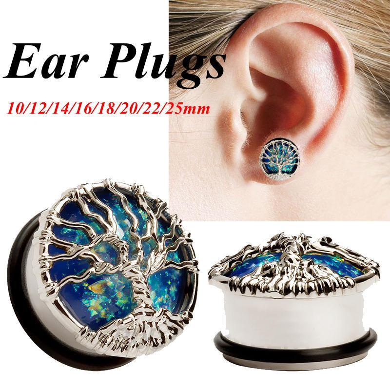 2 Pcs Tree of Life Tunnels Flesh Tunnels Ear Gauges Earring Plugs Body Piercing Jewelry - Trendha