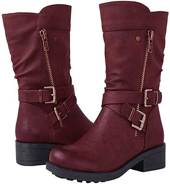 Martin Boots Foreign Trade Large Size Women's Shoes Belt Low Heel Casual Boots - Trendha