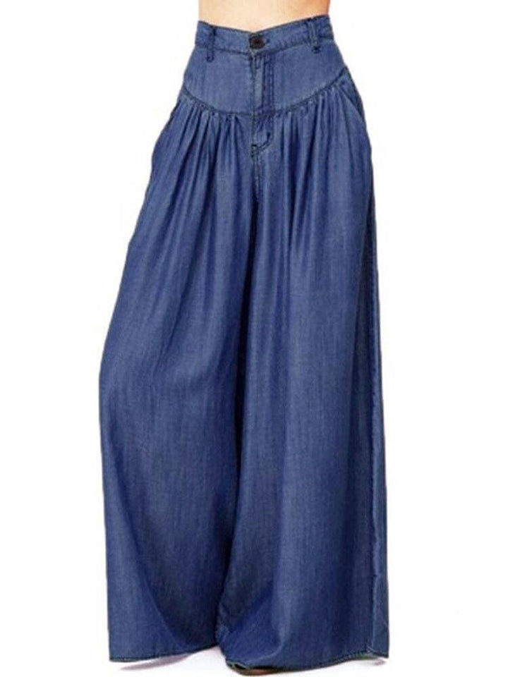Women's Wide Leg Baggy Pants with Side Pockets for Casual Comfort - Trendha