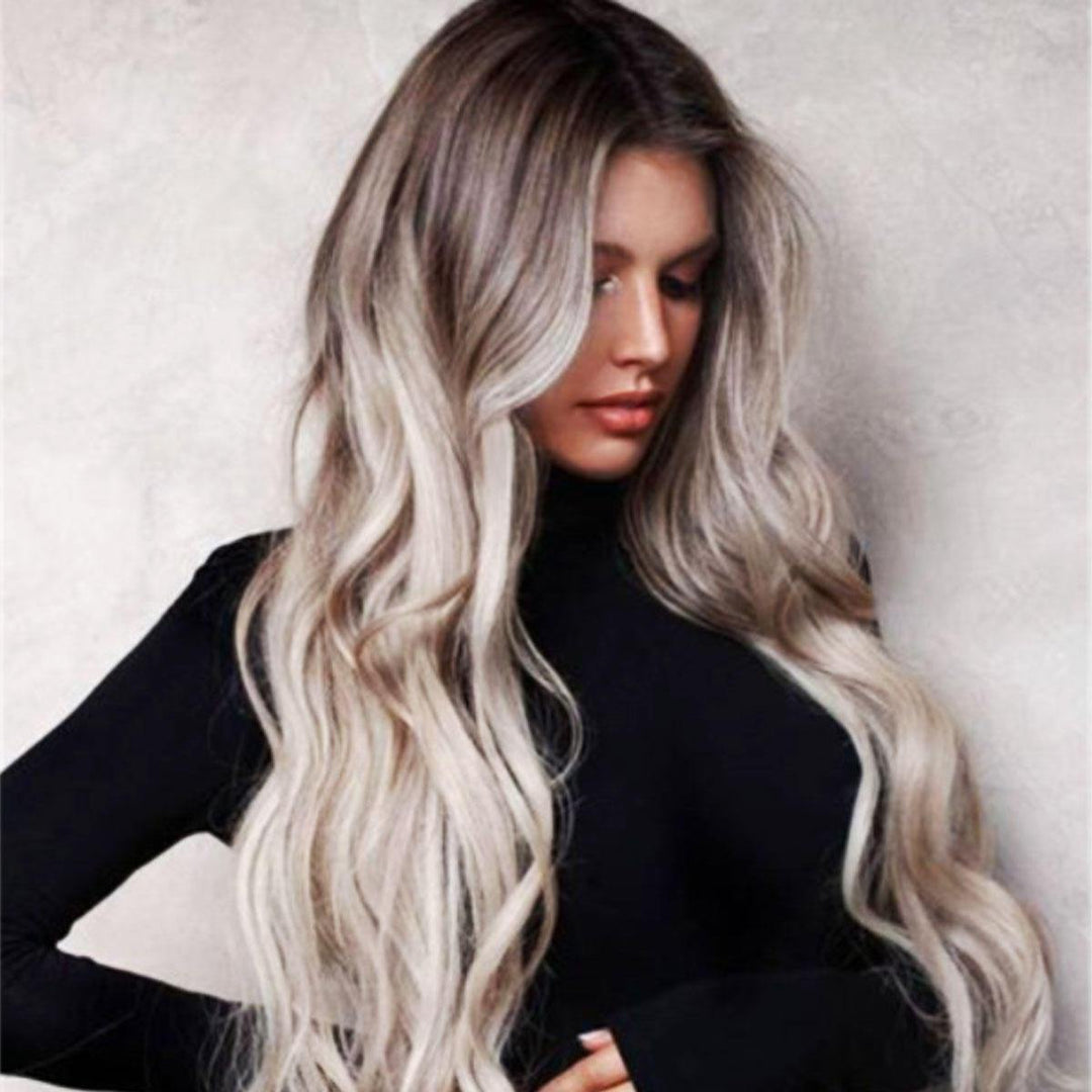 Women Wig Full Wavy Hair Extensions Heat Resistant Synthetic 7 - Trendha