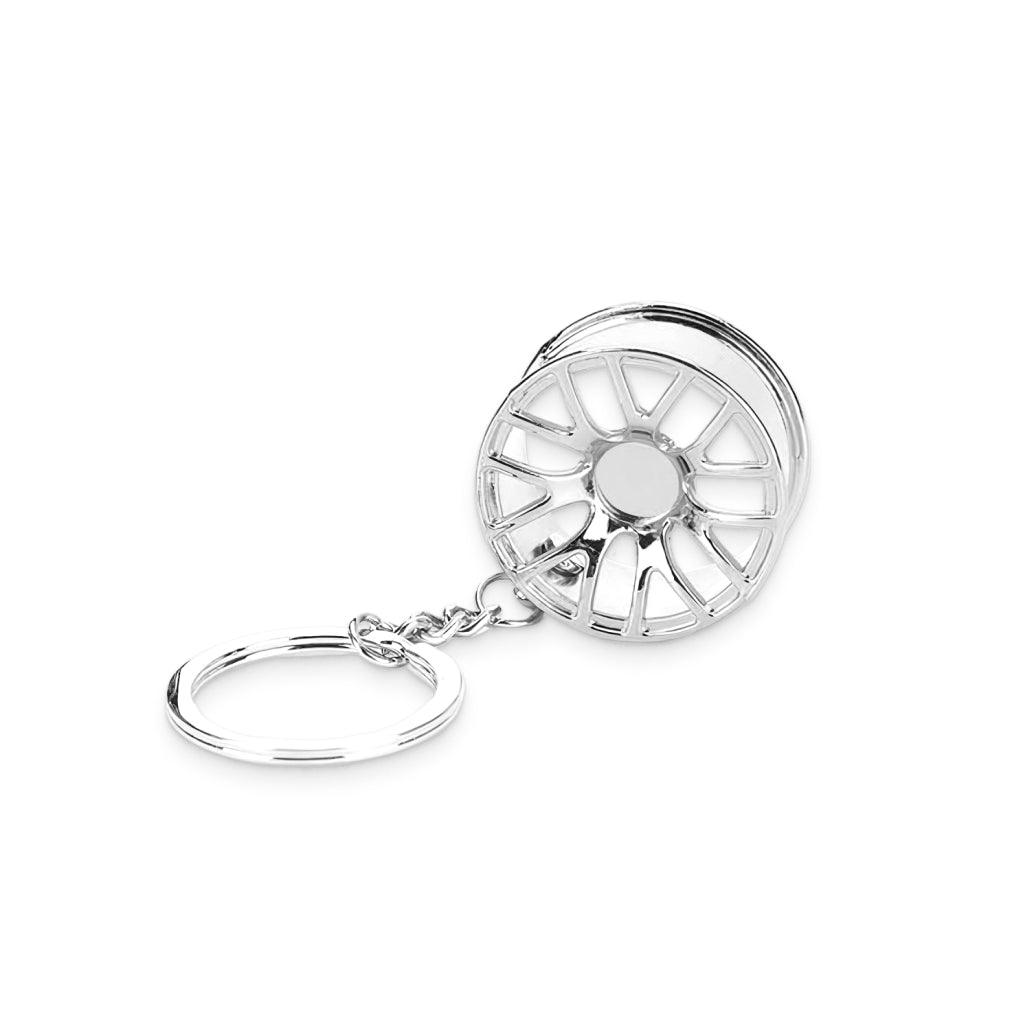 Silver Tire Wheel Keychain - Trendha
