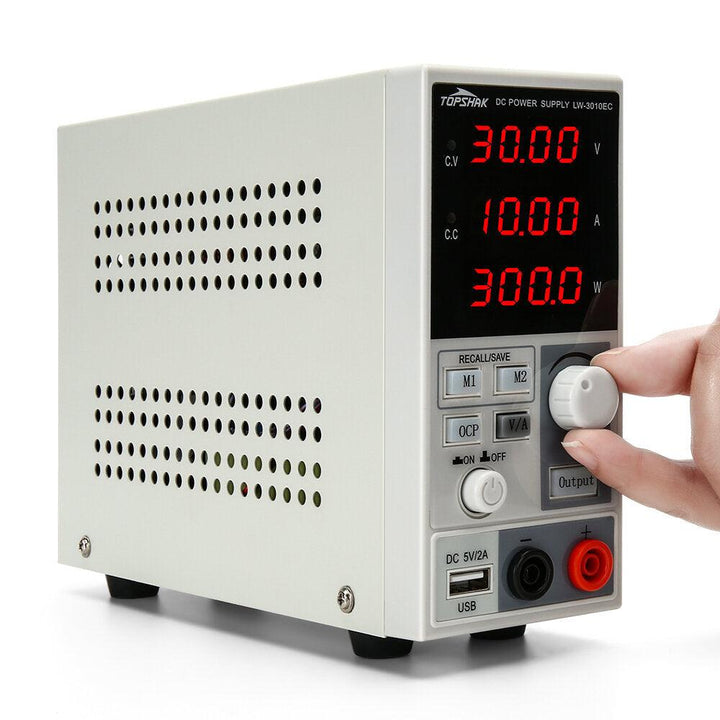 Topshak Professional 220V/110V 0-30V 0-10A 300W Programmable DC Power Supply Display Adjustable Regulated Power Supply - Trendha