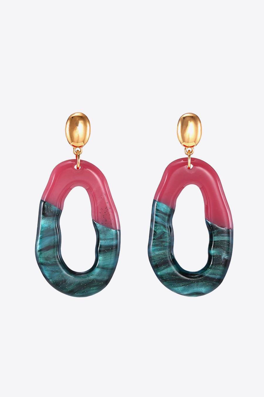 Contrast Geometric Drop Earrings - Trendha