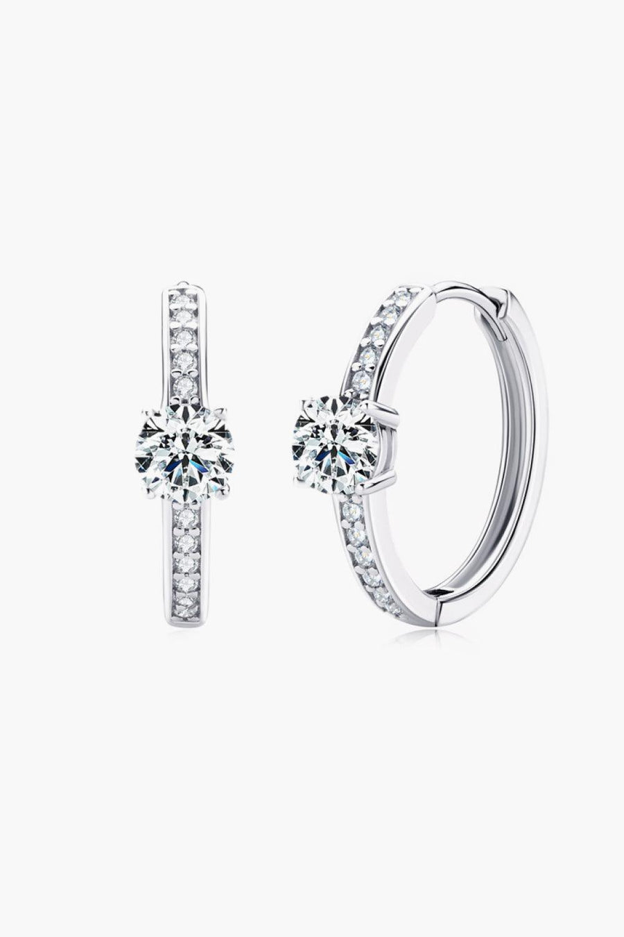 Carry Your Love 1 Carat Moissanite Platinum-Plated Earrings - Trendha