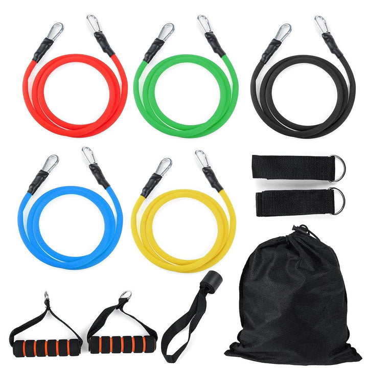 11PCS Resistance Bands Set Home Fitness Exercise Straps Gym Training Strength Pull Tubes - Trendha