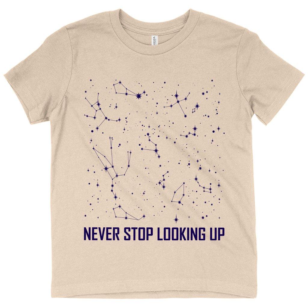 Kids' Never Stop Looking Up T-Shirt - Constellation T-Shirt - Stars T-Shirt - Trendha