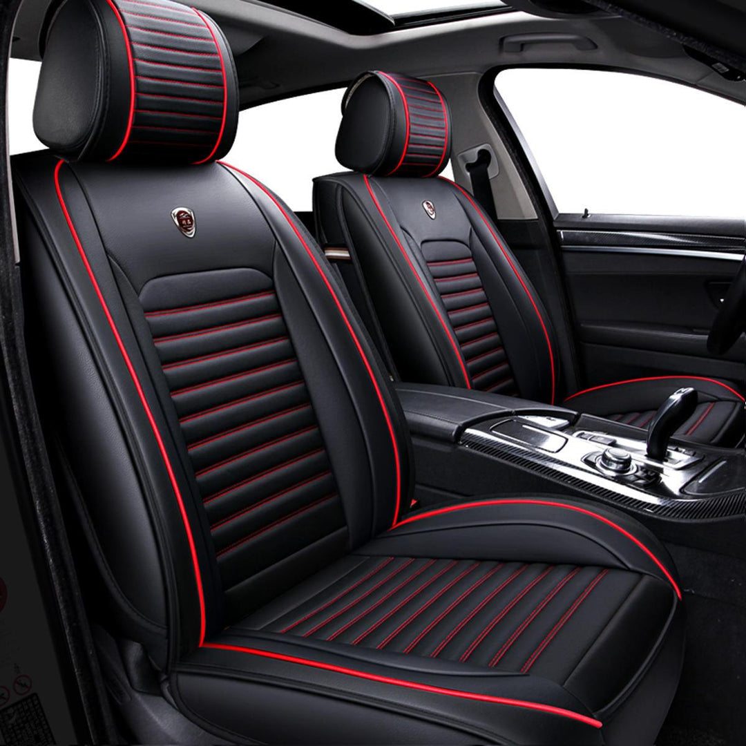 Universal Full Car Front Seat Mat Covers PU Leather Breathable Cushion Pad Set - Trendha