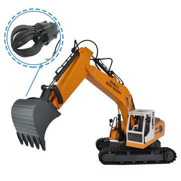 Double E E561-003 RC Excavator Alloy 3 In 1 Engineer Robot Car With Metal Bucket And Dig Hand - Trendha