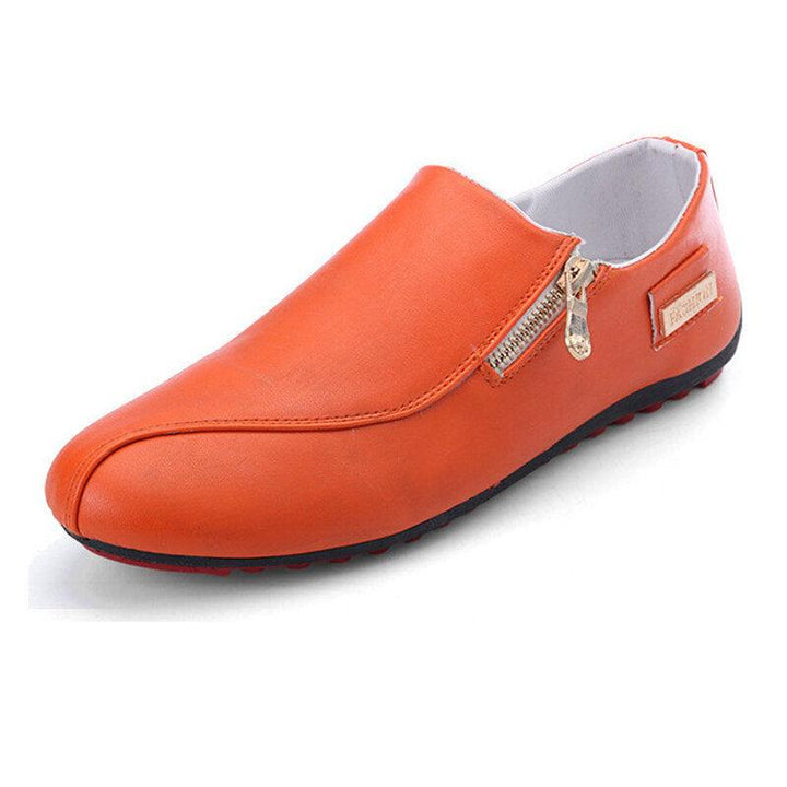 Men Breathable Zipper Slip on Non Slip Casual Flats Shoes - Trendha