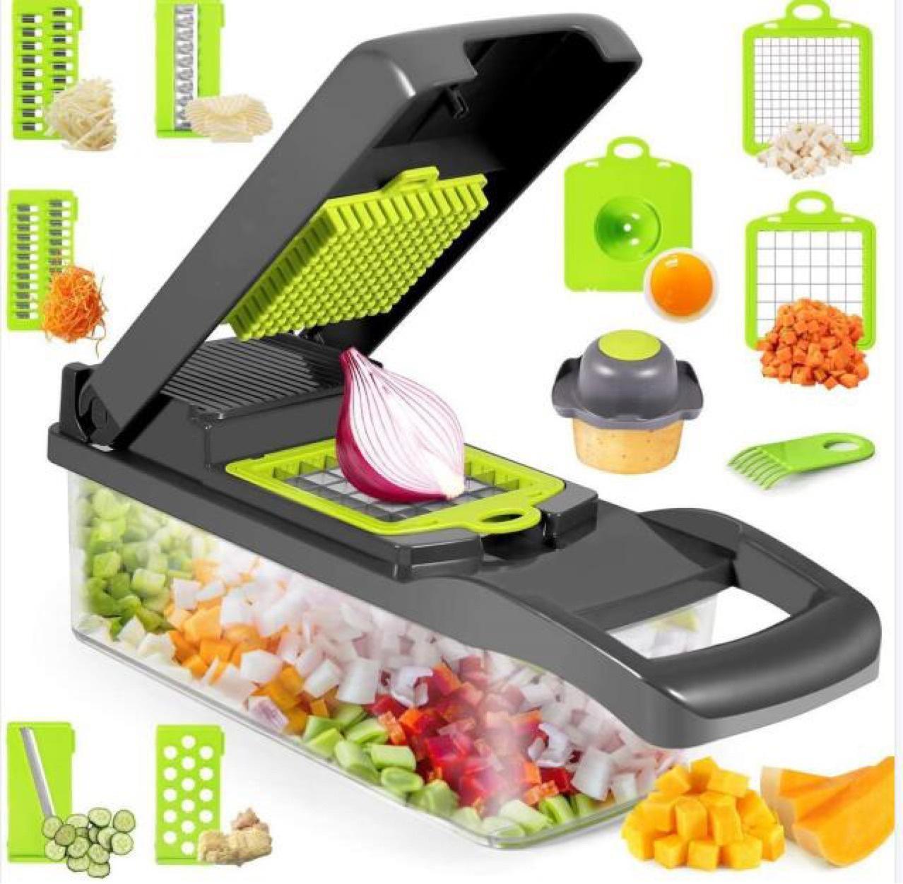 12 In 1 Manual Vegetable Chopper Kitchen Gadgets Food Chopper Onion Cutter Vegetable Slicer - Trendha