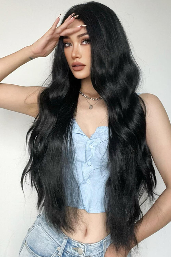 Full Machine Long Wave Synthetic Wigs 28'' - Trendha
