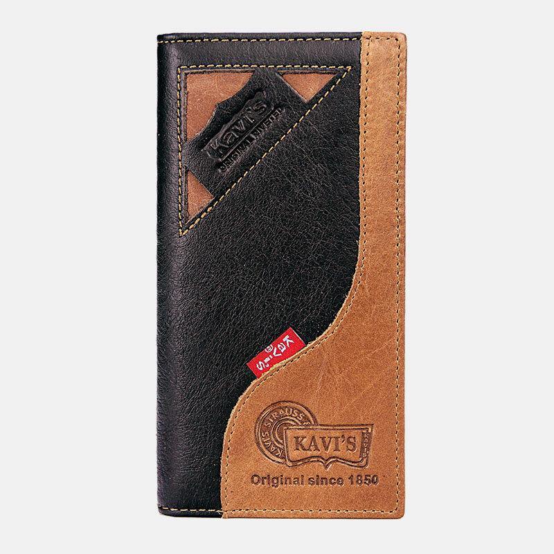 Men Genuine Leather Retro Fashion Multi-slot Leather Clutch Wallet Card Holder Wallet - Trendha