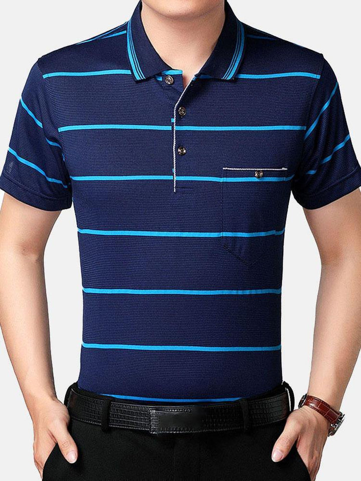 Striped loose Golf Shirts - Trendha